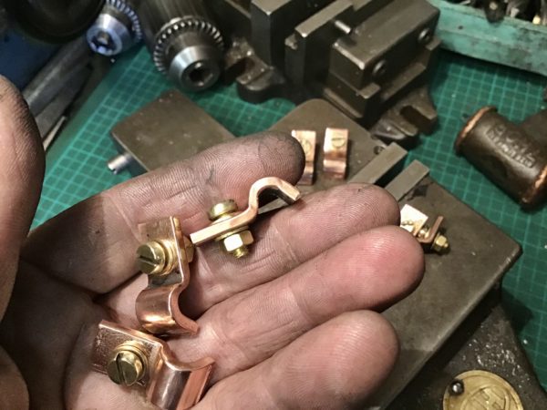 Handmade copper pipe fasteners p clips