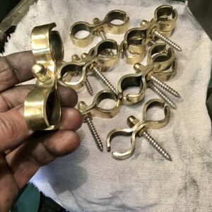 Brass Pipe Bracket 22mm Wall Mount Solid Brass Double Pipes