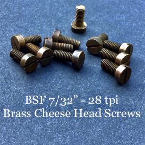 BSF 7/32 Imperial Screws Brass Cheese Head Slotted Qty 5