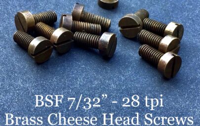BSF 7/32 Imperial Screws Brass Cheese Head Slotted Qty 5