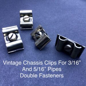 3/16 5/16 Chassis Clips Double Fasteners Brass Vintage Vehicle