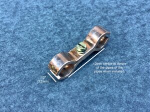 Copper Saddle Clamp Double Ports Spacer Bracket 15mm Diameter