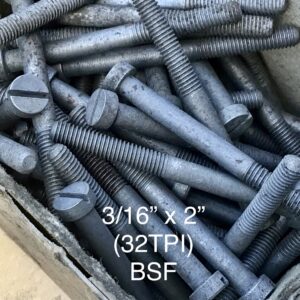 3/16” BSF Cheese Head Screws Slotted 32-TPI (QTY 5)