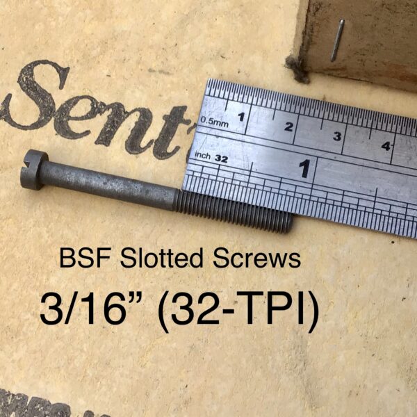 3/16” BSF Cheese Head Screws Slotted 32-TPI (QTY 5)