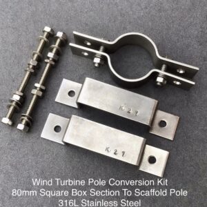 Wind Turbine Bracket 80mm Box Section To Scaffold Pole Conversion Kit