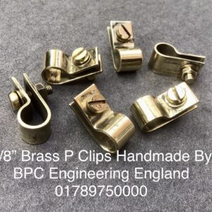 3/8" P Clips Imperial Brass Fasteners With 5mm Screws Washers & Nuts QTY 6