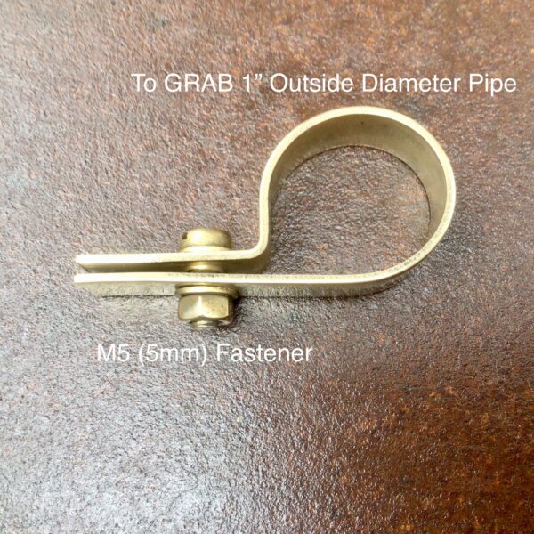 1” P Clips Imperial Brass Fasteners With 5mm Screws Washers & Nuts QTY2
