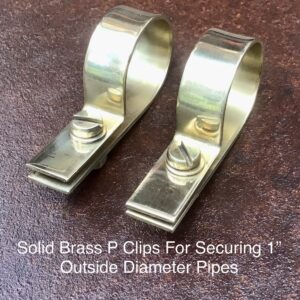 1” P Clips Imperial Brass Fasteners With 5mm Screws Washers & Nuts QTY2
